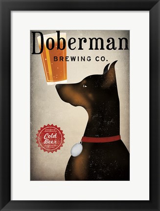 Framed Doberman Brewing Company Print