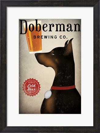 Framed Doberman Brewing Company Print