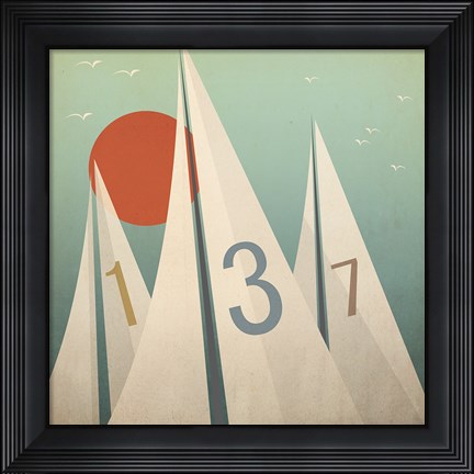 Framed Sails VII with Sun Print