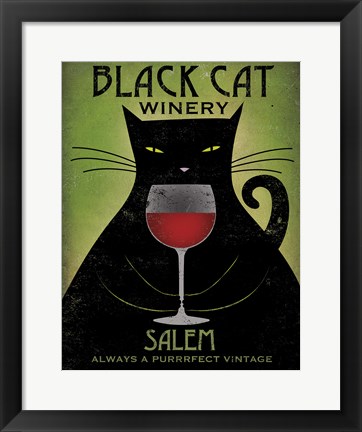 Framed Black Cat Winery Salem Print