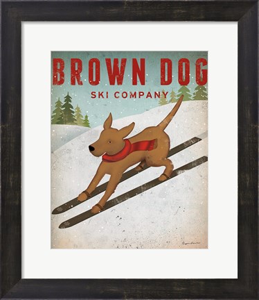 Framed Brown Dog Ski Co Print