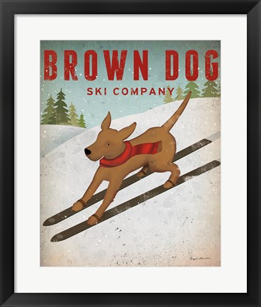 Framed Brown Dog Ski Co Print