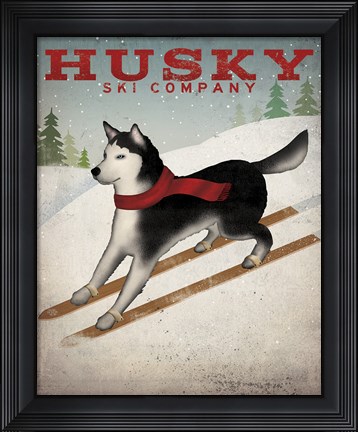 Framed Husky Ski Co Print