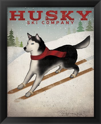 Framed Husky Ski Co Print