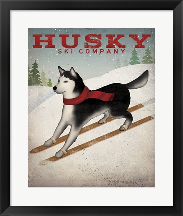 Framed Husky Ski Co Print