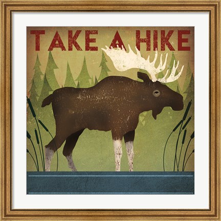Framed Take a Hike Moose Print