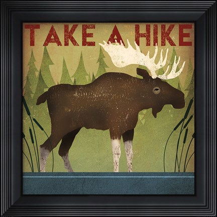 Framed Take a Hike Moose Print