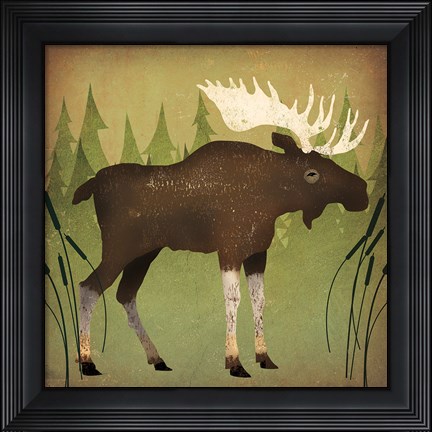 Framed Take a Hike Moose no Words Print