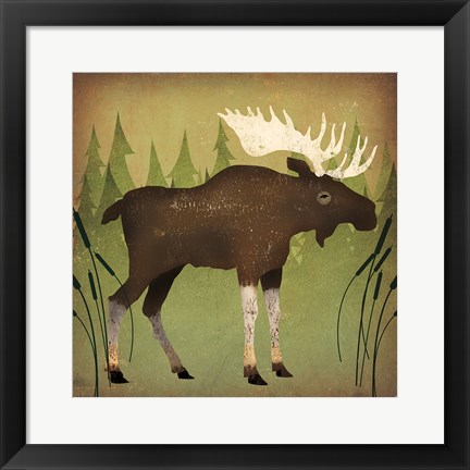 Framed Take a Hike Moose no Words Print