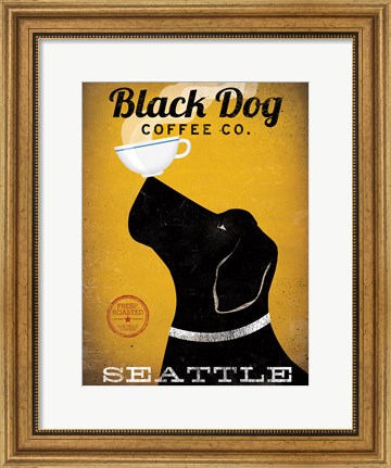 Framed Black Dog Coffee Co Seattle Print