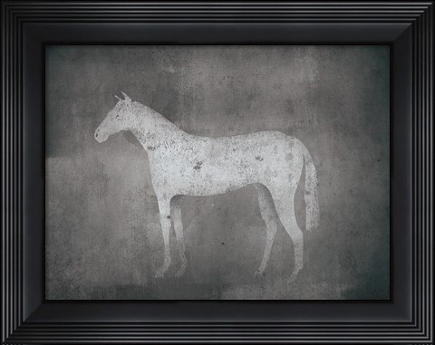Framed White Horse Print