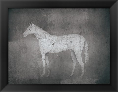 Framed White Horse Print