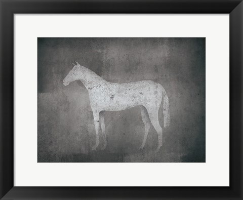 Framed White Horse Print