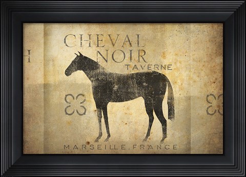 Framed Cheval Noir v4 Print