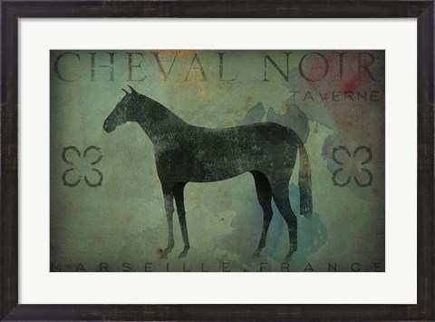 Framed Cheval Noir v1 Print