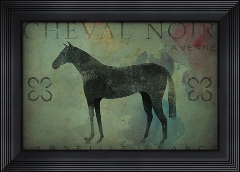 Framed Cheval Noir v1 Print