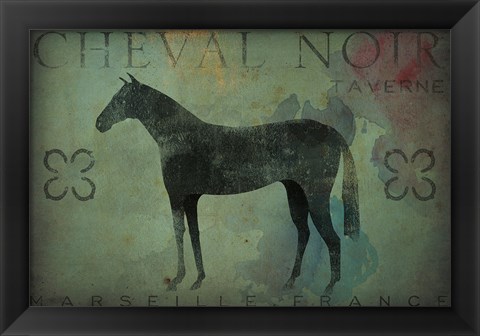 Framed Cheval Noir v1 Print