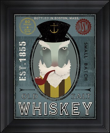 Framed Fisherman I Old Salt Whiskey Print