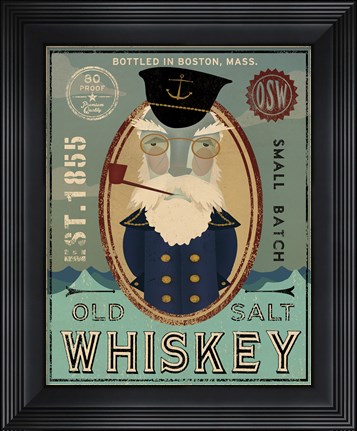 Framed Fisherman III Old Salt Whiskey Print