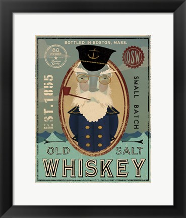 Framed Fisherman III Old Salt Whiskey Print