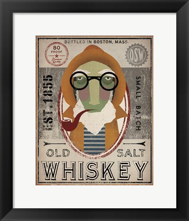 Framed Fisherman II Old Salt Whiskey Print