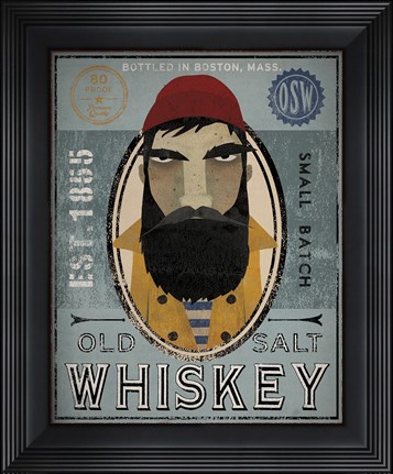 Framed Fisherman VI Old Salt Whiskey Print