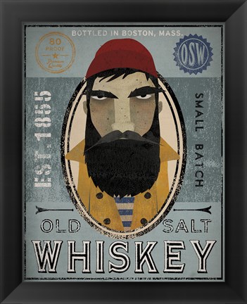 Framed Fisherman VI Old Salt Whiskey Print