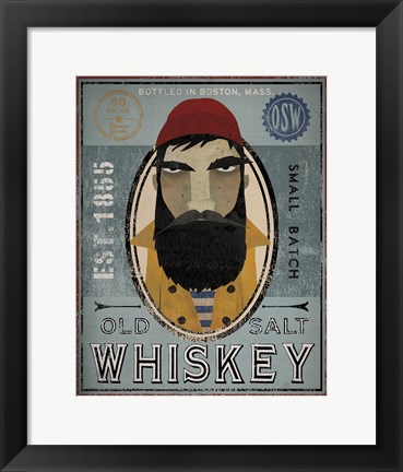 Framed Fisherman VI Old Salt Whiskey Print