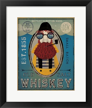 Framed Fisherman IV Old Salt Whiskey Print