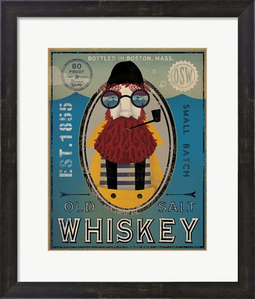Framed Fisherman IV Old Salt Whiskey Print