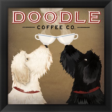 Framed Doodle Coffee Double IV Print