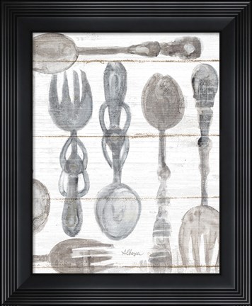 Framed Spoons and Forks III Neutral Print