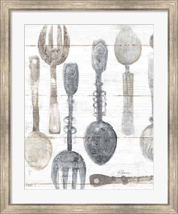 Framed Spoons and Forks II Neutral Print