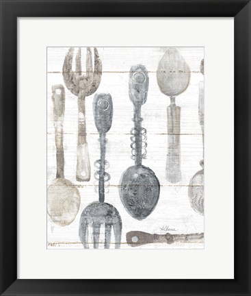 Framed Spoons and Forks II Neutral Print