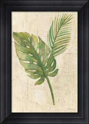 Framed Tropical Leaves Neutral Print
