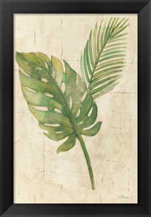 Framed Tropical Leaves Neutral Print