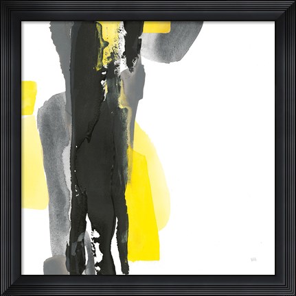 Framed Black and Yellow II v2 Print