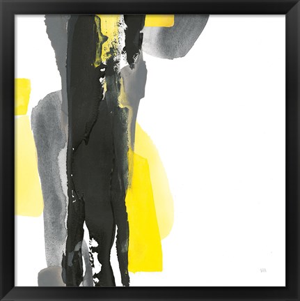 Framed Black and Yellow II v2 Print