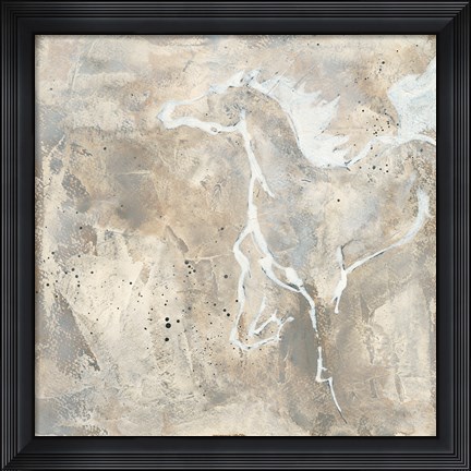 Framed White Horse II Print