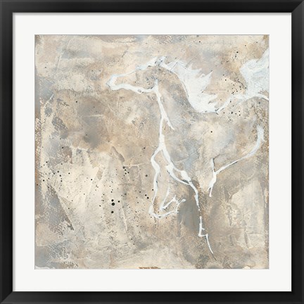 Framed White Horse II Print