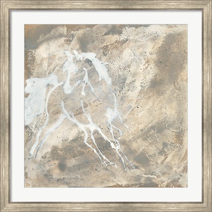 Framed White Horse I Print