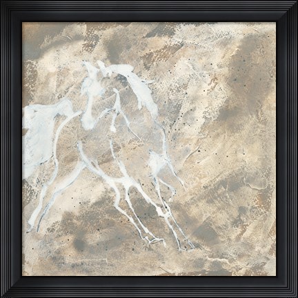 Framed White Horse I Print