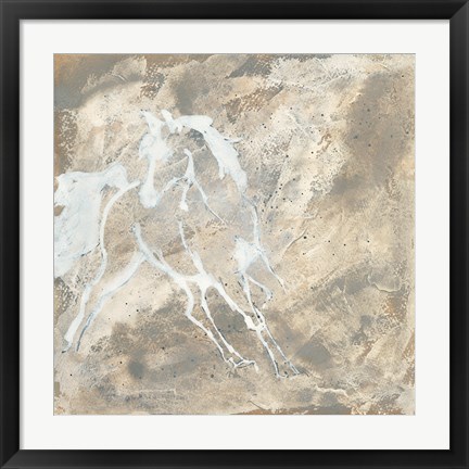 Framed White Horse I Print