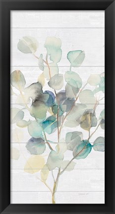 Framed Eucalyptus III on Shiplap Crop Print