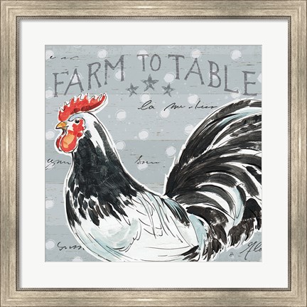 Framed Roosters Call III Print