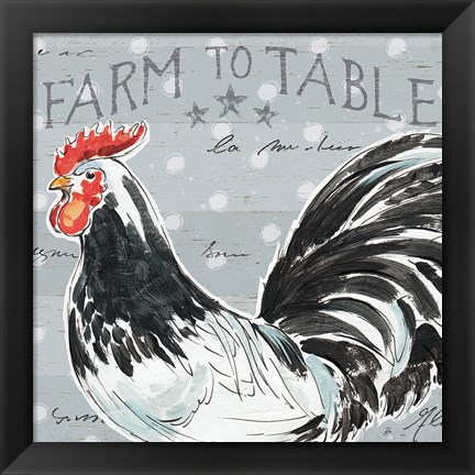 Framed Roosters Call III Print