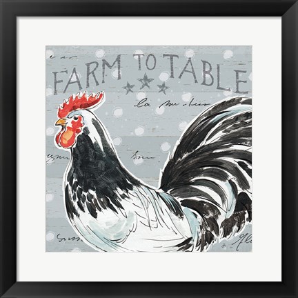 Framed Roosters Call III Print
