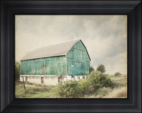Framed Late Summer Barn I Crop Vintage Print