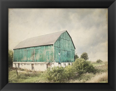 Framed Late Summer Barn I Crop Vintage Print