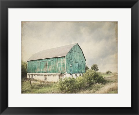 Framed Late Summer Barn I Crop Vintage Print